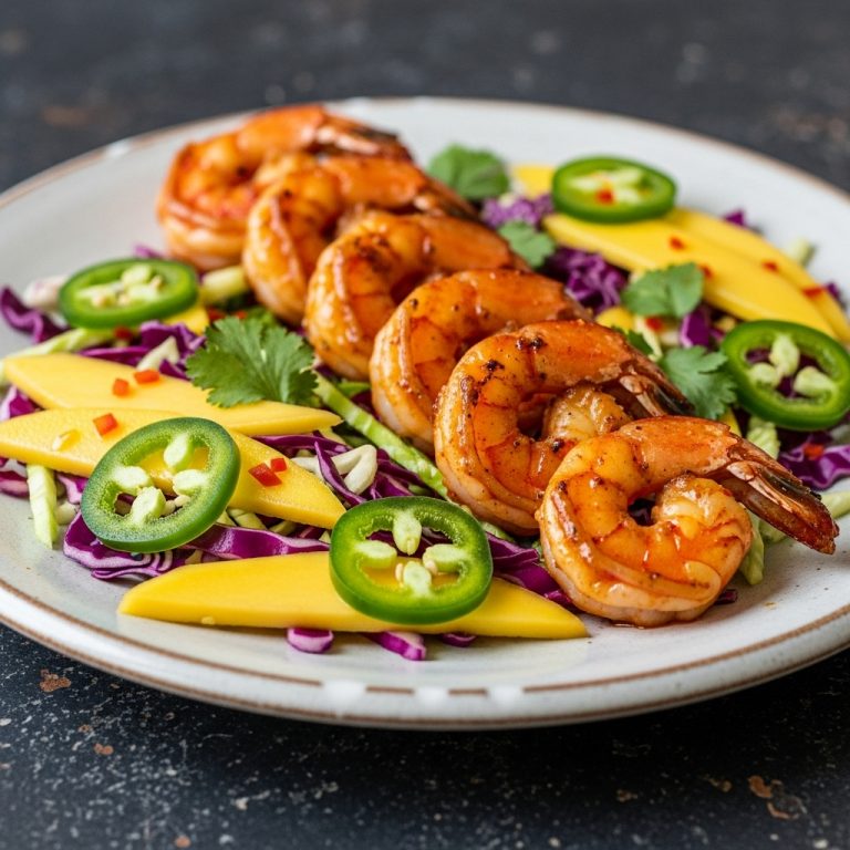 Sizzling Firecracker Shrimp with Mango-Jalapeño Slaw